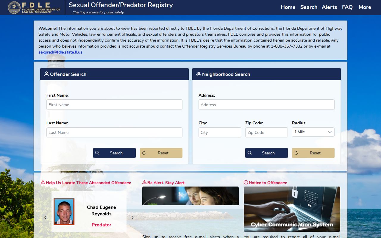Gainesville neighbors FDLE offender registry