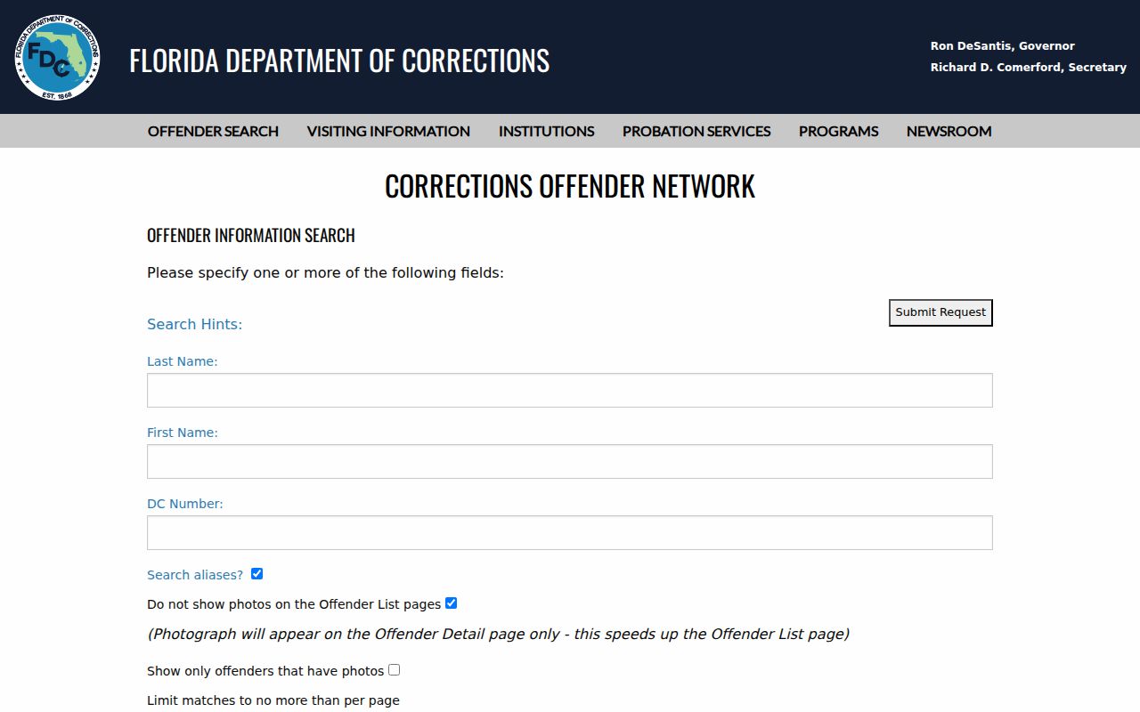 Gainesville neighbors Florida Corrections search
