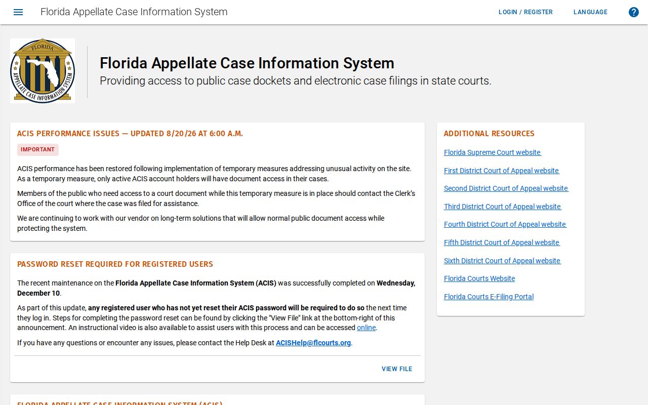 Florida appellate case search for checking a Gainesville name