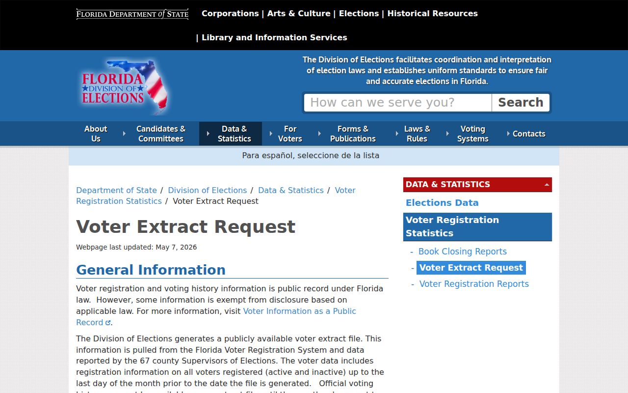 Florida voter extract request used to sort disclosed Gainesville records by ZIP